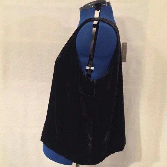 NWT J. Crew black velvet sleeveless scoop neck tank top - Picture 2 of 8